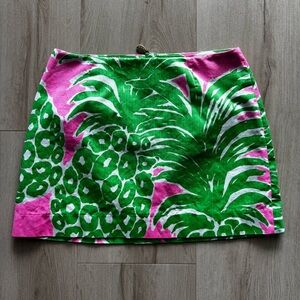 Lilly Pulitzer Pink and Green Pineapple Mini Skirt